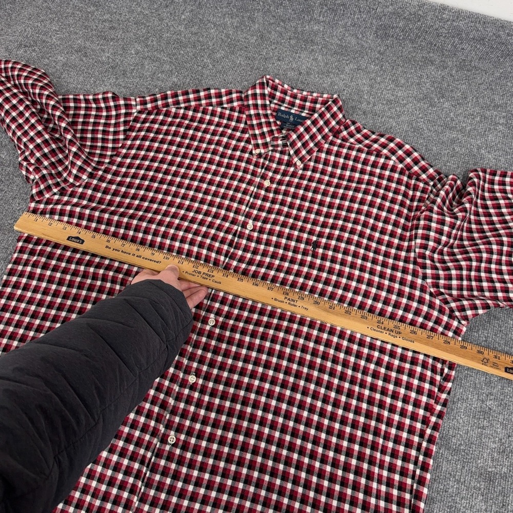 Vintage Polo Ralph Lauren Shirt Men XL Red Black Plaid Blake Oversized Flannel - Picture 7 of 9